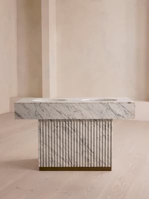 Stellios Double Vanity - Arabescato Marble - Hover Image
