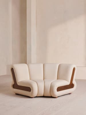 Noelle Outdoor Sectional Curved Armchair - Off White - US - Hover Image