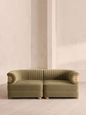 Caleb Modular Three Seater Sofa - Velvet - Lichen - Blonde Burl - Listing Image