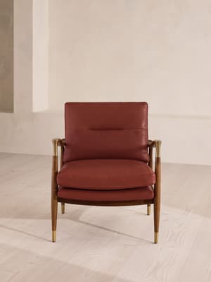 Theodore Armchair - Leather - Sangria - UK - Hover Image