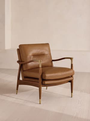Theodore Armchair - Leather Chestnut - Hover Image