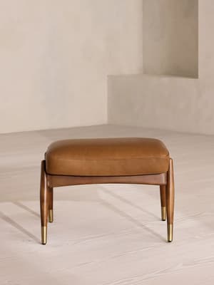 Theodore Footstool - Leather Chestnut - US - Hover Image