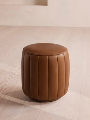 Romi Footstool - Moore & Giles Virtue Chestnut Leather - US - Listing Image