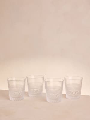 Huxley Cut Crystal Rocks Glass - Set of Four - Hover Image