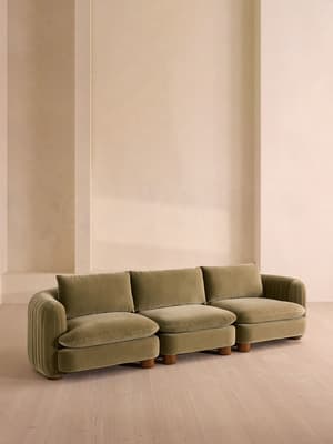 Vivienne Sectional Sofa - Four Seater - Velvet Lichen - US - Hover Image