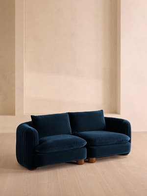 Vivienne Deeper Sit Modular Sofa - Three Seater - Velvet Royal Blue UK - Hover Image