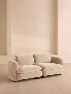 Vivienne Deeper Sit Modular Sofa - Three Seater - Velvet Porcelain UK - Hover Image