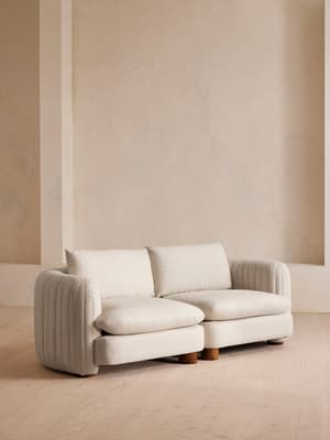 Vivienne Deeper Sit Sectional Sofa - Three Seater - Linen - Bisque - US - Hover Image