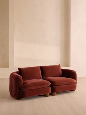 Vivienne Sectional Sofa - Three Seater - Velvet Rust - US - Hover Image