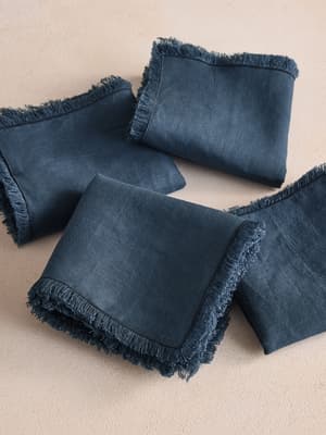 Whitney Linen Napkins Navy - set of four - Listing Image