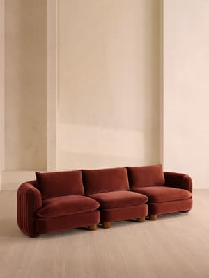 Vivienne Modular Sofa - Four Seater - Velvet Rust - Hover Image