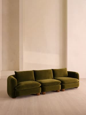 Vivienne Modular Sofa - Four Seater - Velvet Olive - Hover Image