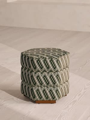 Lyla Footstool - Vende Jacquard - Olive - US - Listing Image