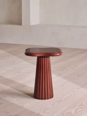 Dayton Outdoor Side Table - Concrete - Maroon - Hover Image