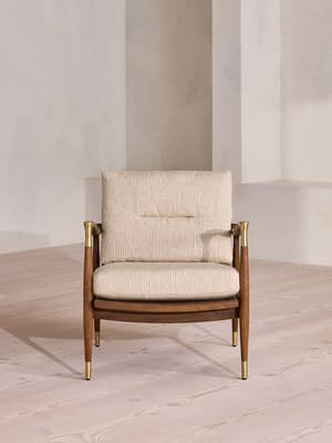 Theodore Outdoor Armchair - Abstract Stripe - Desert Rose - UK - Hover Image
