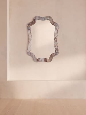 Hollis Wall Mirror - Arabescato Orobico Rosso Marble - Listing Image