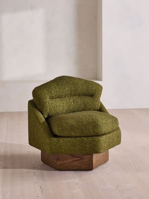 Mila Armchair - Boucle Jacquard - Olive - US - Hover Image