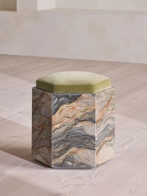 Novi Footstool - Velvet - Lichen - US - Listing Image