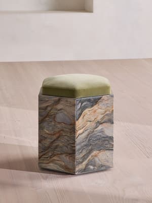 Novi Footstool - Velvet - Lichen - US - Hover Image