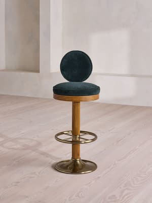 Alma Barstool - Linen Chenille - Deep Teal - US - Listing Image