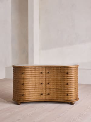 Armando Six Drawer Dresser - Calacatta Aura Marble - Hover Image