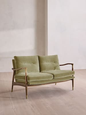 Theodore Two Seater Sofa - Velvet - Lichen - UK - Listing Image