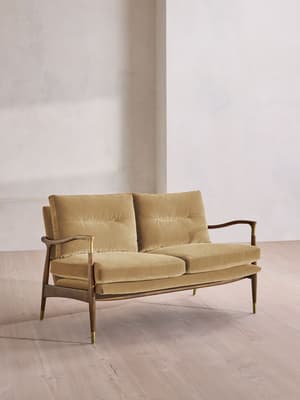 Theodore Two Seater Sofa - Velvet - Camel - US - Listing Image