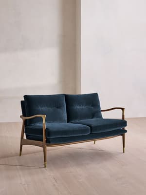 Theodore Two Seater Sofa - Velvet - Royal Blue - UK - Listing Image