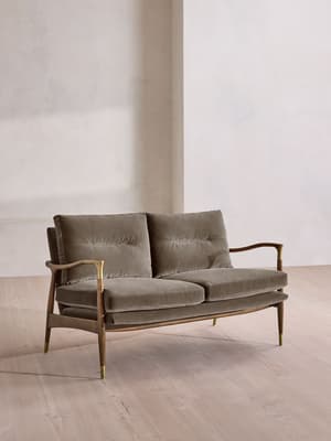 Theodore Two Seater Sofa - Velvet - Taupe - UK - Listing Image