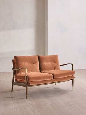 Theodore Two Seater Sofa - Velvet - Antique Rose - UK - Listing Image