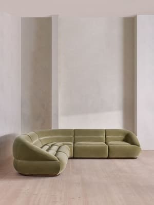 Edison Modular Sofa - Corner Sofa - Velvet - Lichen UK - Hover Image