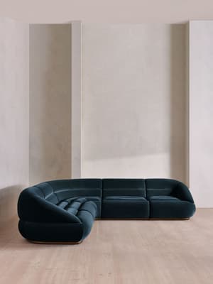 Edison Modular Sofa - Corner Sofa - Velvet - Royal Blue UK - Hover Image