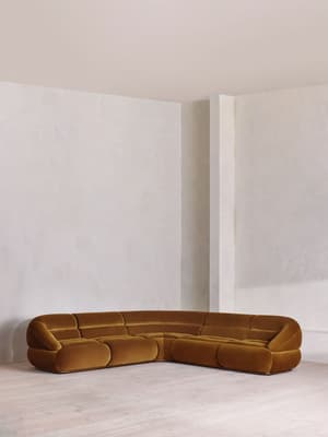 Edison Modular Sofa - Corner Sofa - Velvet - Mustard UK - Listing Image