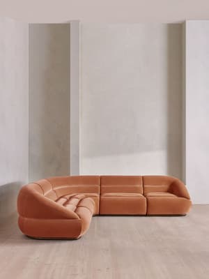 Edison Modular Sofa - Corner Sofa - Velvet - Antique Rose UK - Hover Image
