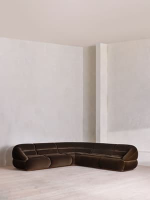 Edison Modular Sofa - Corner Sofa - Velvet - Chocolate UK - Listing Image