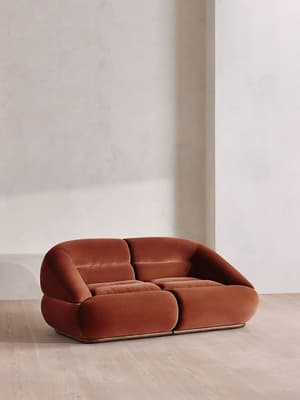 Edison Modular Sofa - Three Seater - Velvet - Rust US - Hover Image