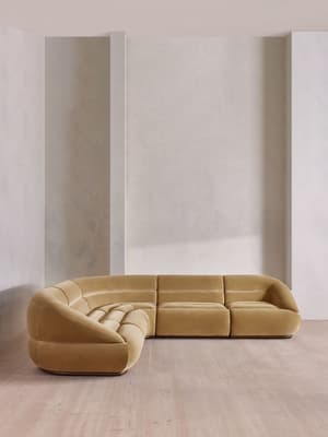 Edison Modular Sofa - Corner Sofa - Velvet - Camel US - Hover Image