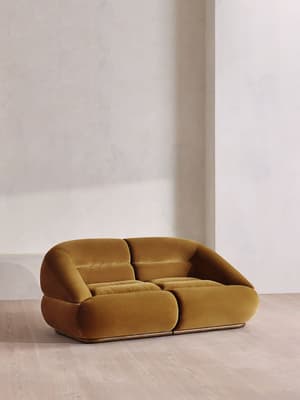 Edison Modular Sofa - Three Seater - Velvet - Mustard US - Hover Image