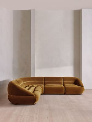 Edison Modular Sofa - Corner Sofa - Velvet - Mustard US - Hover Image