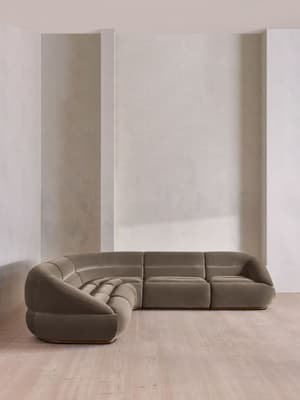 Edison Modular Sofa - Corner Sofa - Velvet - Taupe US - Hover Image