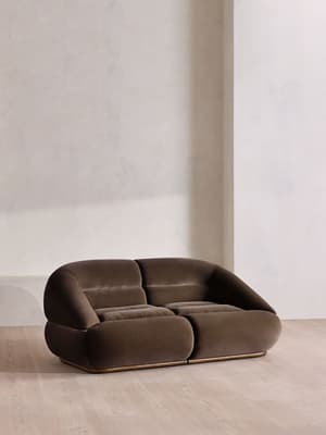 Edison Modular Sofa - Three Seater - Velvet - Chocolate US - Hover Image