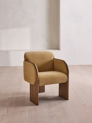 Eddie Dining Chair - Velvet - Camel - US - Hover Image