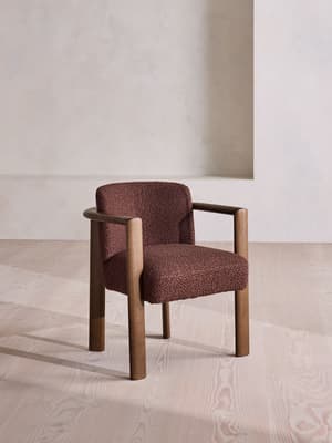 Aria Dining Chair - Boucle Jacquard - Aubergine - UK - Hover Image