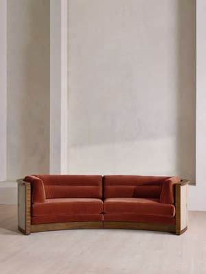Belmont Sofa - Three Seater - Velvet - Rust - UK - Hover Image