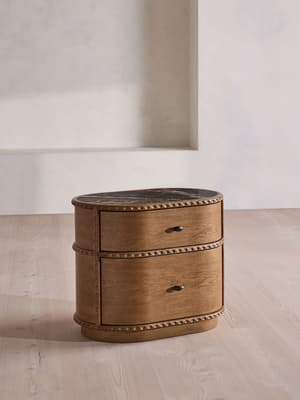 Pietro Bedside Table - Large - Michelangelo Marble - Hover Image