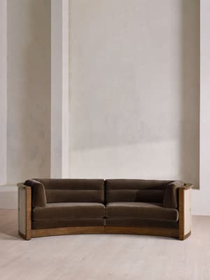 Belmont Sofa - Three Seater - Velvet - Chocolate - US - Hover Image