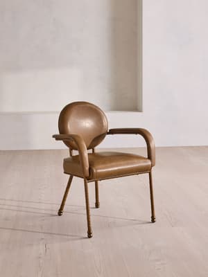 Milo Dining Armchair - Leather - Chestnut - UK - Listing Image