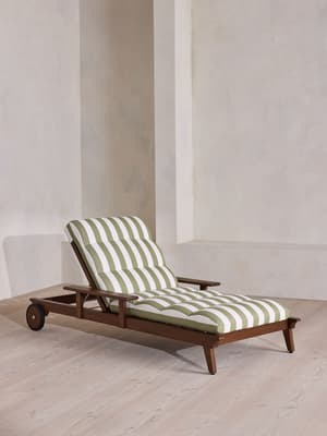 Ardingly Outdoor Chaise Lounger - Babington House Stripe - Hover Image