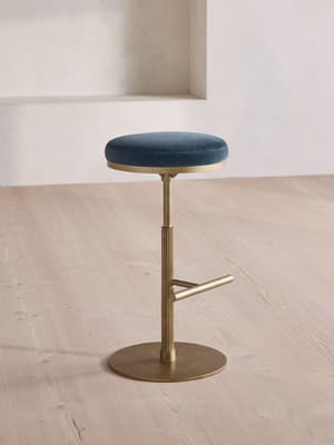 Wardell Barstool - Velvet - Grey Blue - US - Hover Image
