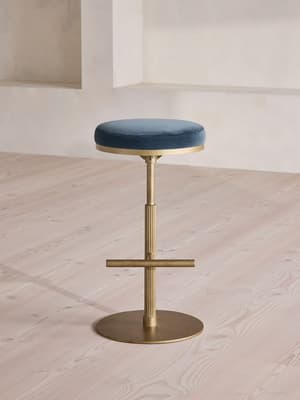 Wardell Counter Stool - Velvet - Grey Blue - US - Listing Image